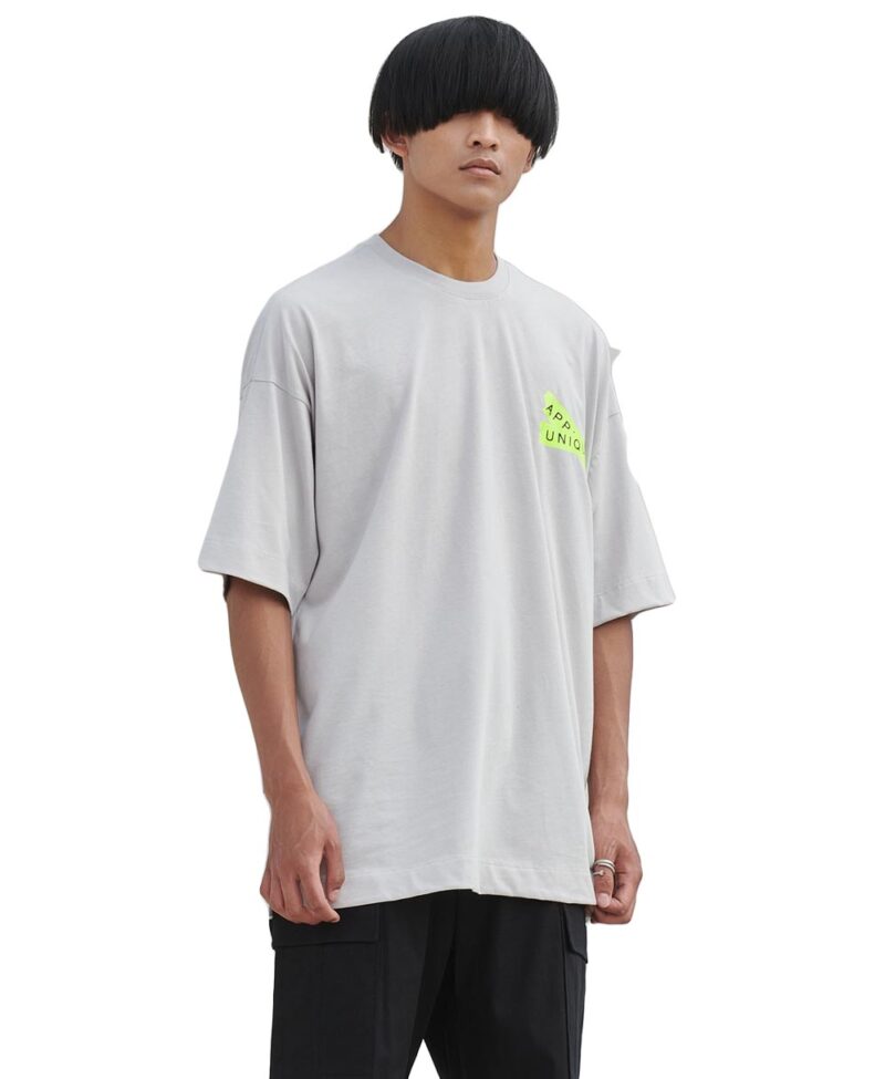 grey gkri pagou kontomaniko t-shirt oversized fluo print pcoc 2021