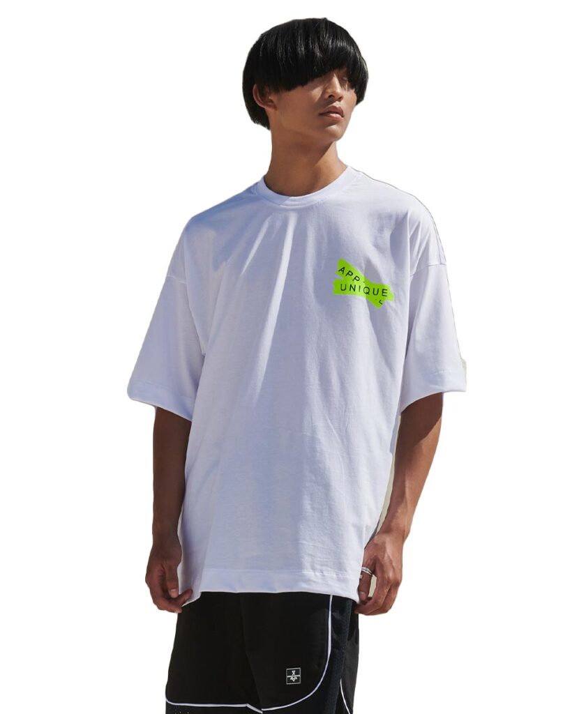 leuko white oversized t-shirt p/coc fluo aesthetikz 2021 summer