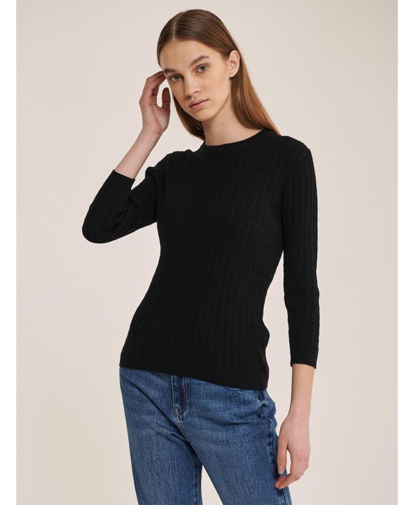 mauro black knit pullover made in itlay 2021