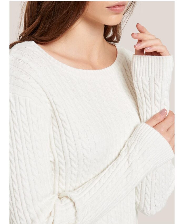 cropped knitwear pullover leuko se aspro white xrwma made in italy