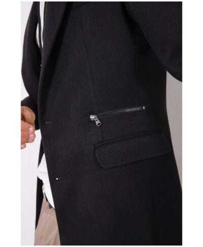 mauro black coat made in italy 2022 imperial fashion italia mauro palto makri