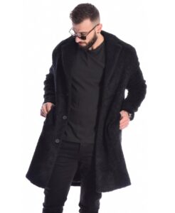 mauro black coat italiko makru palto imperial fashion