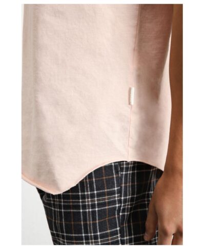 cotton tshirt with raw cut trims rolled sleeved peach rodakini xrwma imperial fashion spring summer 2022