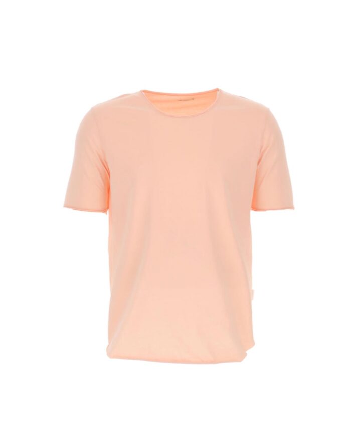 cotton tshirt with raw cut trims rolled sleeved peach rodakini xrwma imperial fashion spring summer 2022